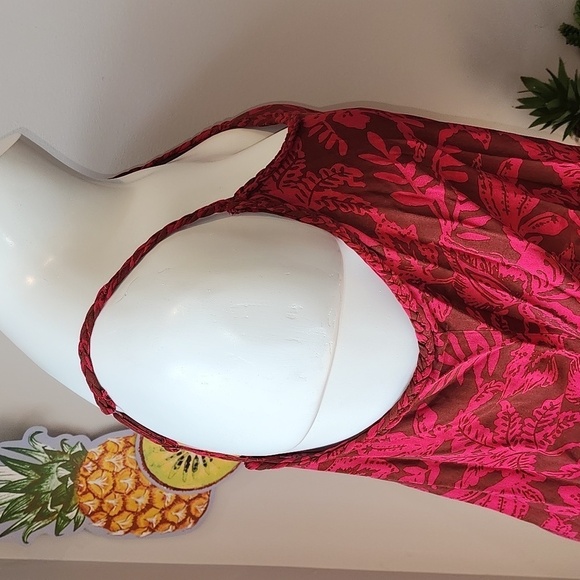 Torrid - Challis Braided Sleeveless Tank in Leaves​​​​​​ - Picture 6 of 13